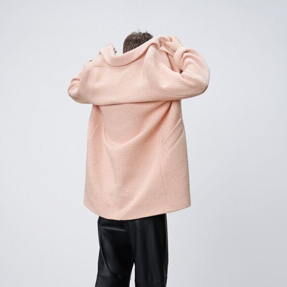 ZARA TEXTURED COAT COTTON BLEND NEW - Picture 2 of 7